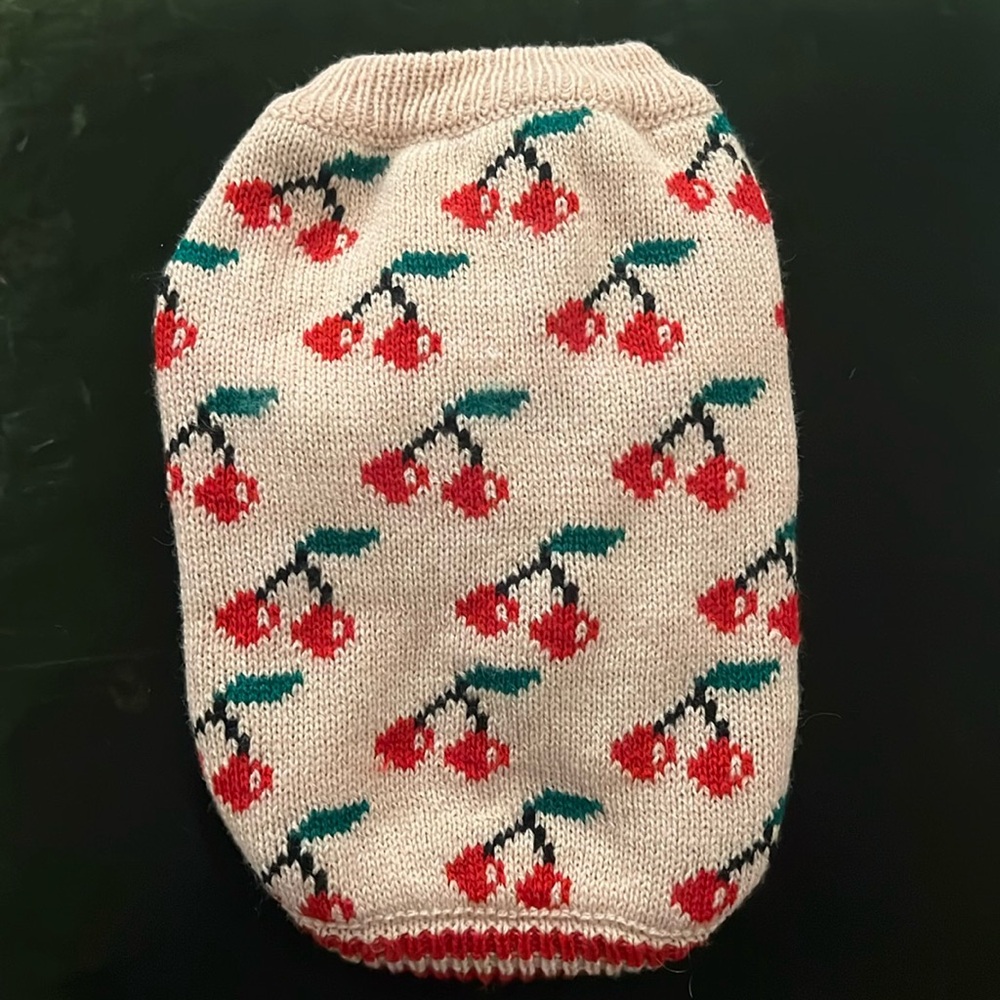 Dog pink Cherry sweater size small
